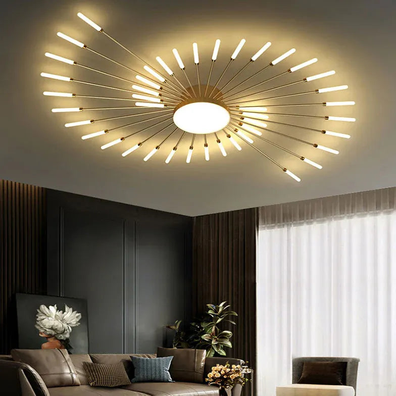 Led plafond verlichting zwart vuurwerk woonkamer