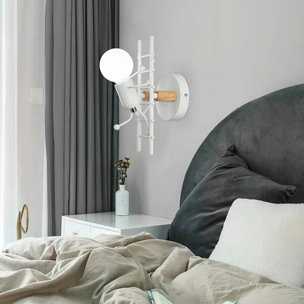 Industriele muurlamp grijs voor slaapkamer