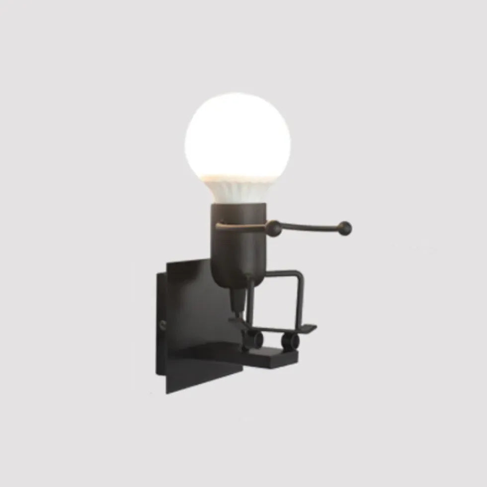 Wandlamp zwart modern met creatieve figuur