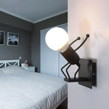Wandlamp zwart modern met creatieve figuur