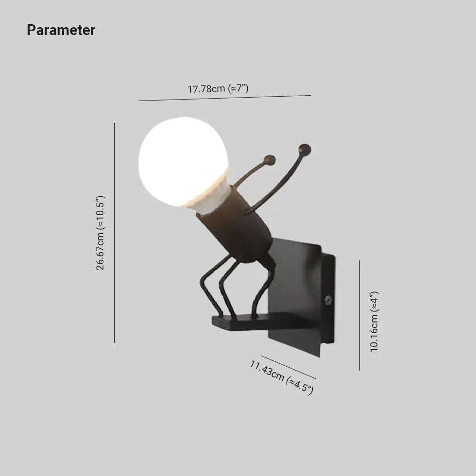 Wandlamp zwart modern met creatieve figuur