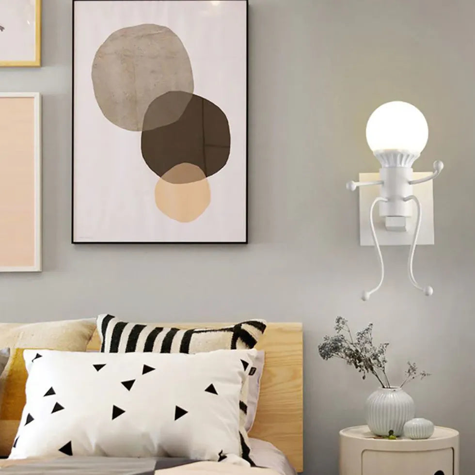 Wandlamp zwart modern met creatieve figuur