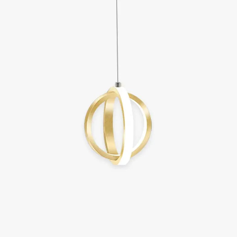 Led hanglamp goud met dubbele ringen