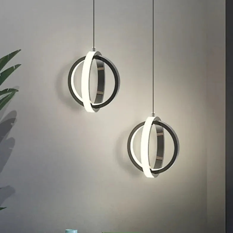 Led hanglamp goud met dubbele ringen