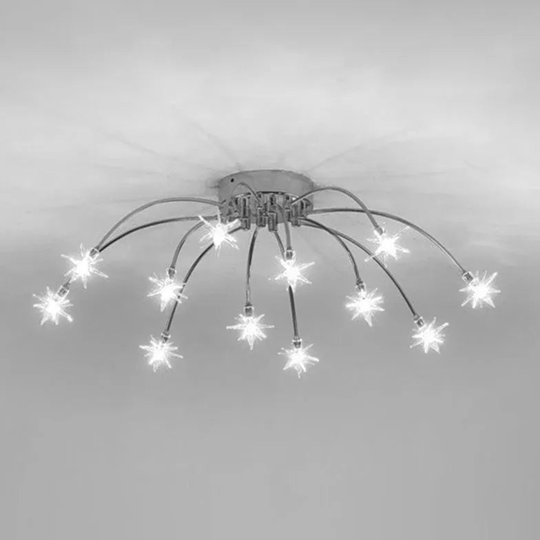 Gouden plafondlamp slaapkamer met vuurwerkvorm led
