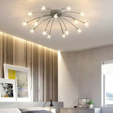 Gouden plafondlamp slaapkamer met vuurwerkvorm led