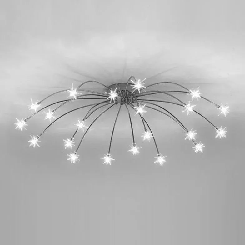 Gouden plafondlamp slaapkamer met vuurwerkvorm led