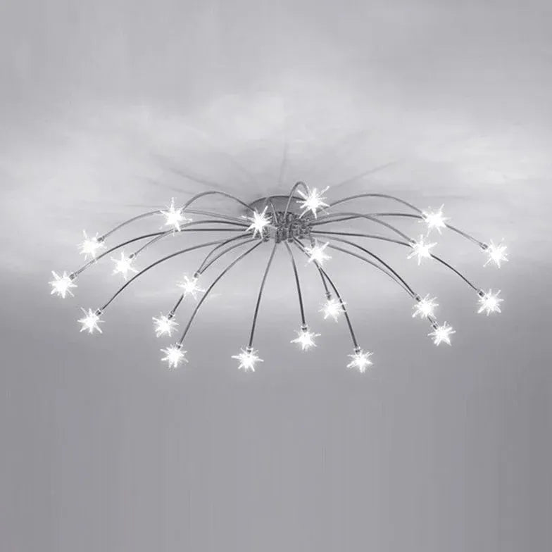 Gouden plafondlamp slaapkamer met vuurwerkvorm led