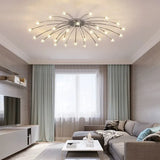 Gouden plafondlamp slaapkamer met vuurwerkvorm led