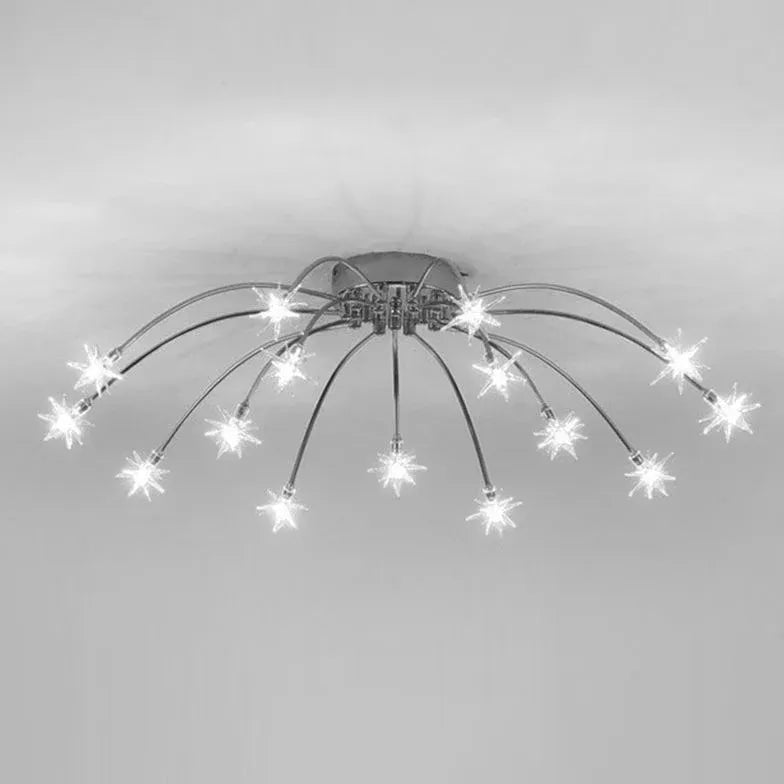 Gouden plafondlamp slaapkamer met vuurwerkvorm led