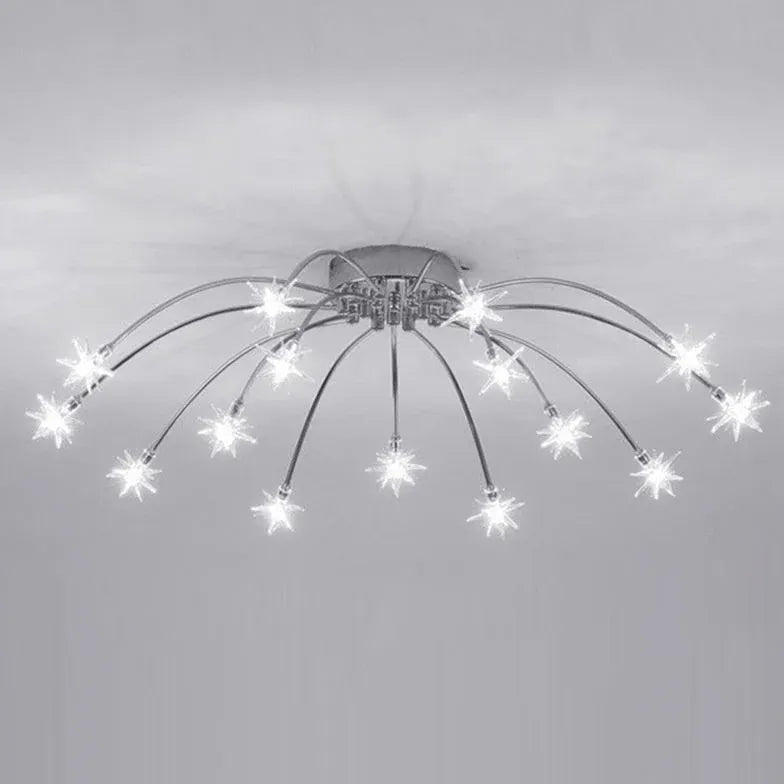 Gouden plafondlamp slaapkamer met vuurwerkvorm led