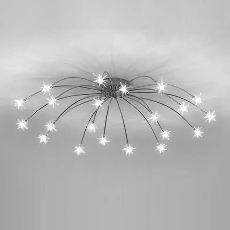 Gouden plafondlamp slaapkamer met vuurwerkvorm led