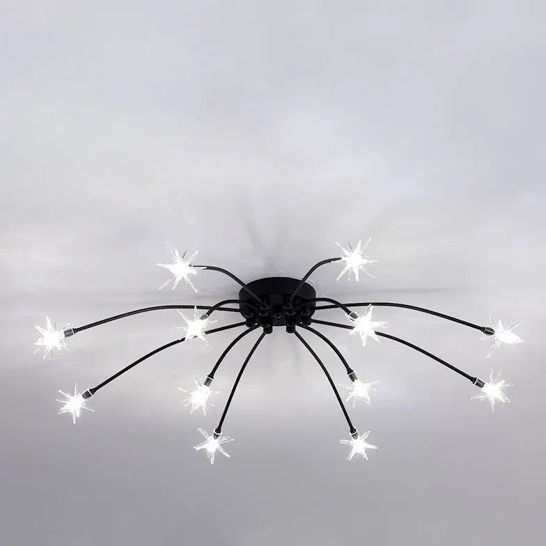 Gouden plafondlamp slaapkamer met vuurwerkvorm led