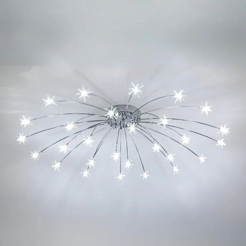 Gouden plafondlamp slaapkamer met vuurwerkvorm led