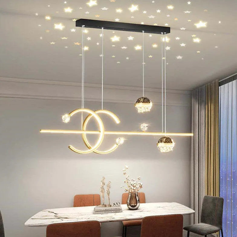 Zwarte hanglamp keuken led met plafonddecoratie