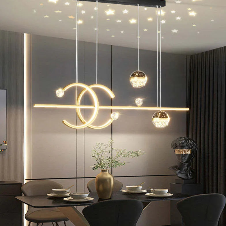 Zwarte hanglamp keuken led met plafonddecoratie