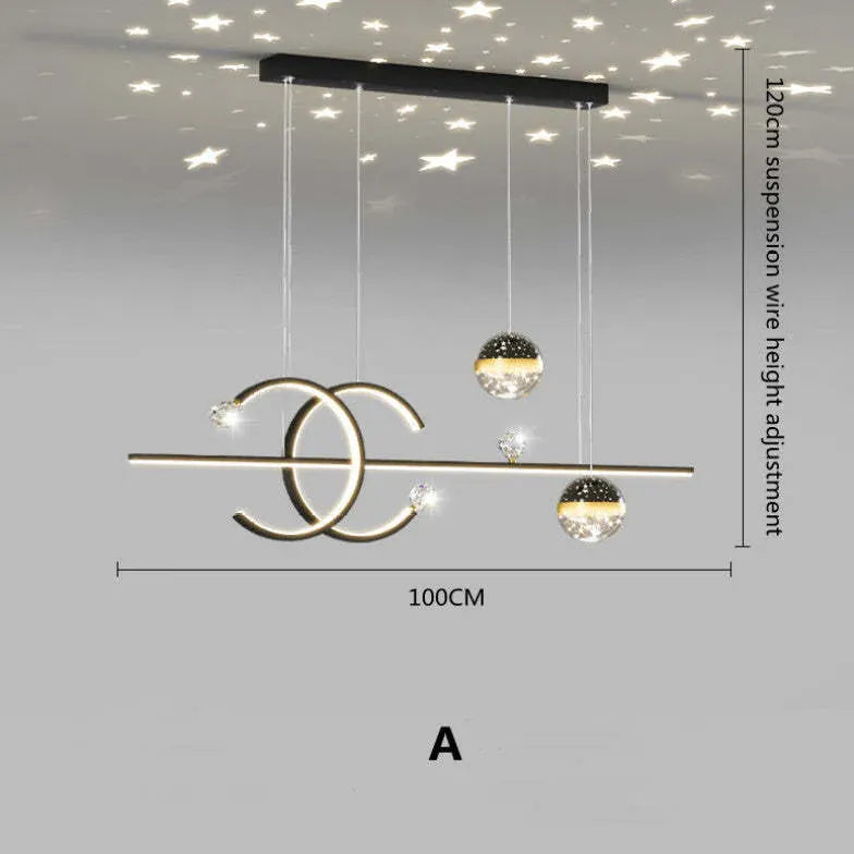 Zwarte hanglamp keuken led met plafonddecoratie
