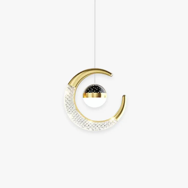 Hanglampen led zwart in maanvorm