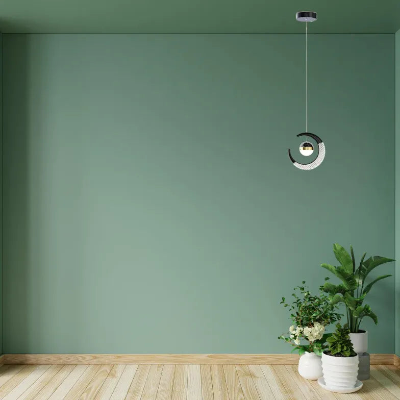 Hanglampen led zwart in maanvorm