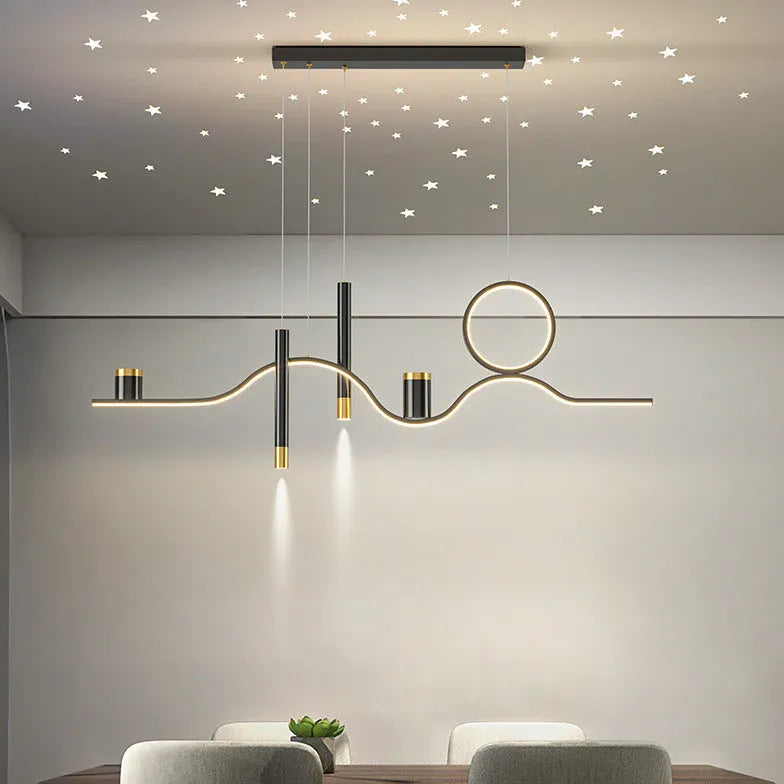 Hanglamp led dimbaar in zwart en goud