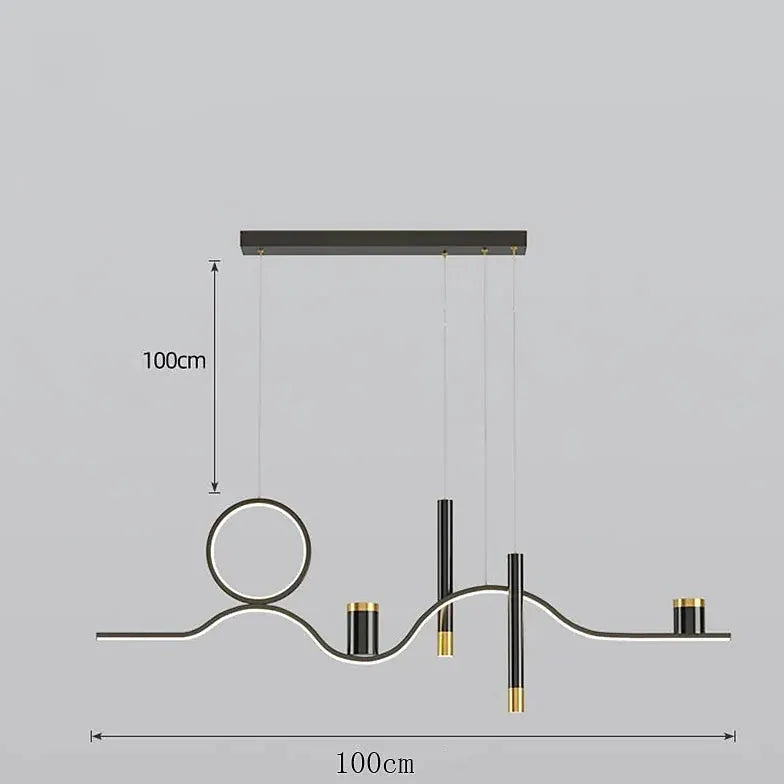 Hanglamp led dimbaar in zwart en goud