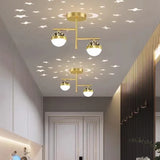 Plafonniere gang zwarte dubbele lamp