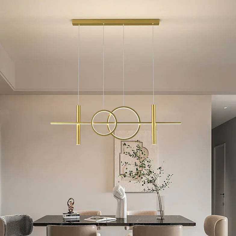 Verstelbare hanglamp eettafel in zwarte geometrische vorm