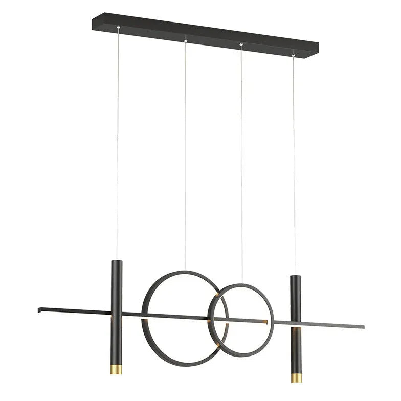 Verstelbare hanglamp eettafel in zwarte geometrische vorm