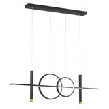 Verstelbare hanglamp eettafel in zwarte geometrische vorm