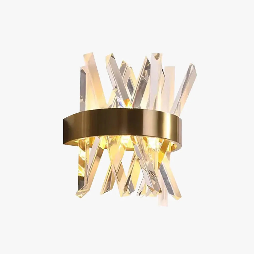 Kristallen wandlamp goud voor slaapkamer