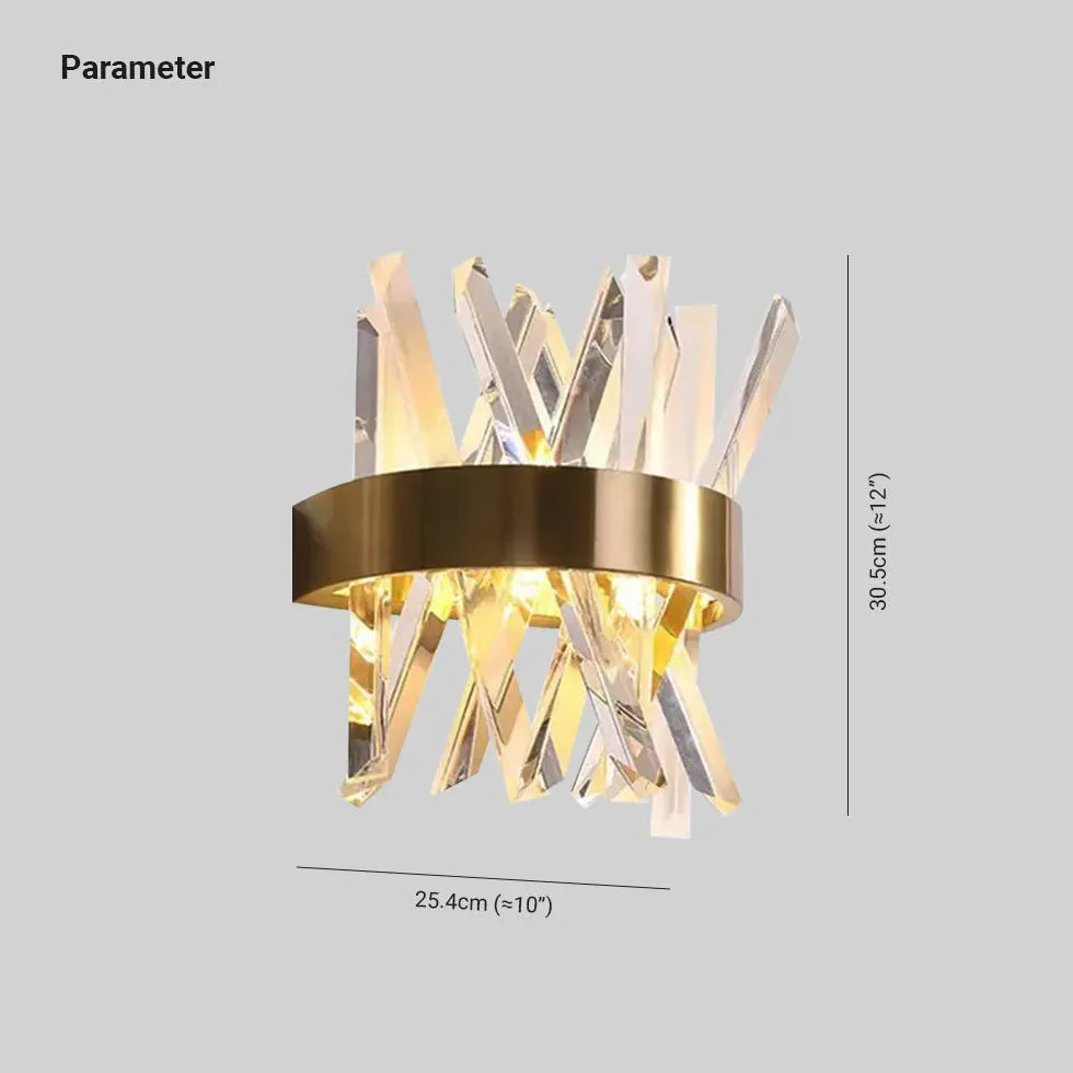 Kristallen wandlamp goud voor slaapkamer