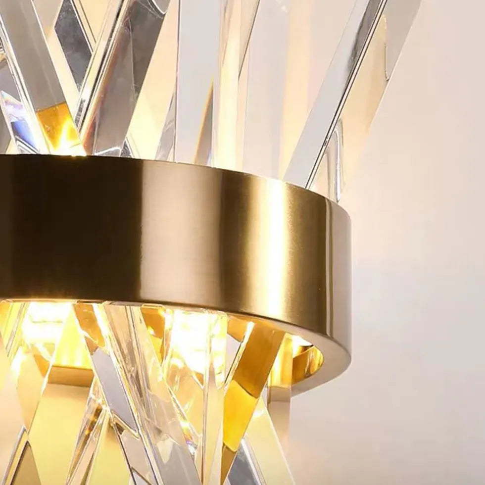 Kristallen wandlamp goud voor slaapkamer