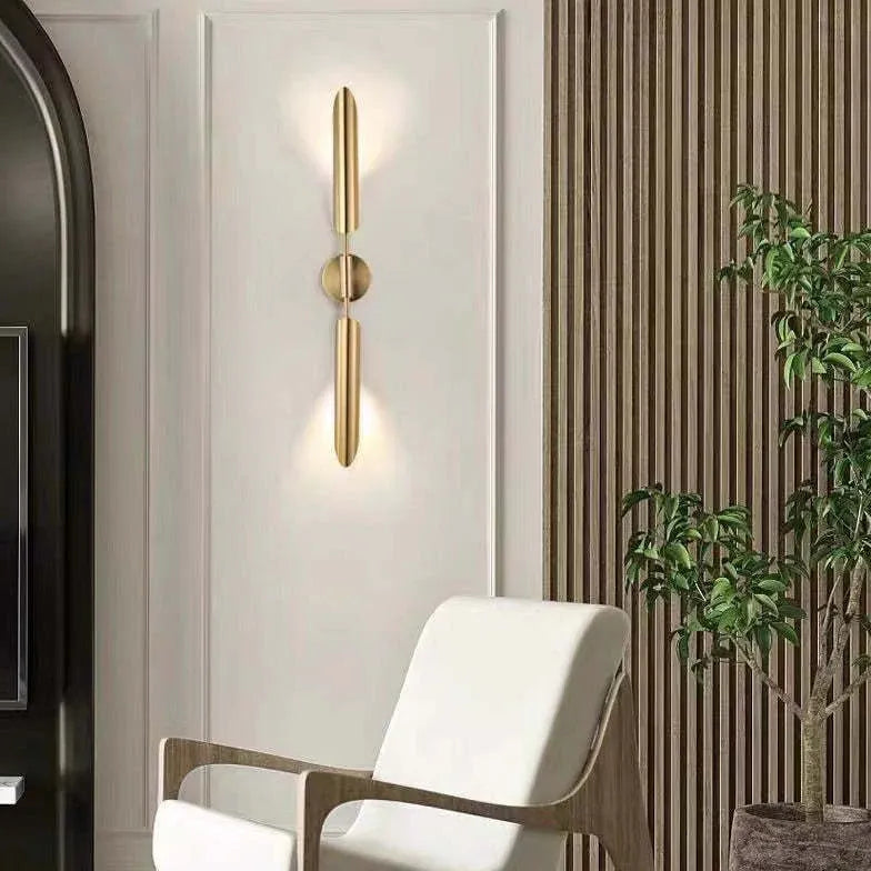 Wandlampen goud kleur slaapkamer met up down verlichting