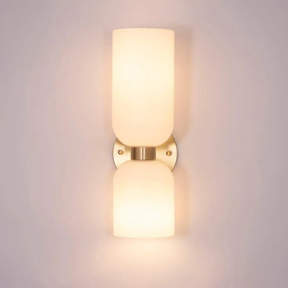 Wandlamp up down wit glas met led