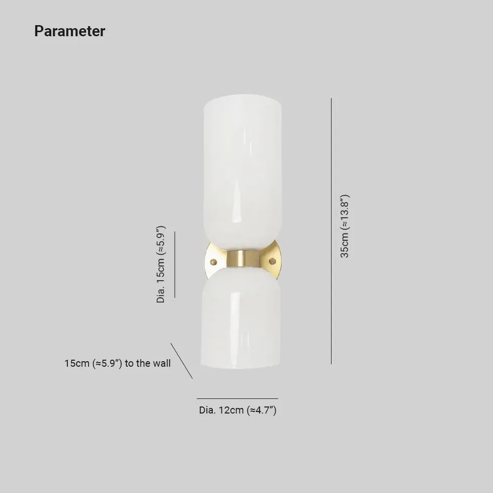 Wandlamp up down wit glas met led