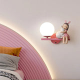 Muurlampje kinderkamer met roze meisje voor slaapkamer