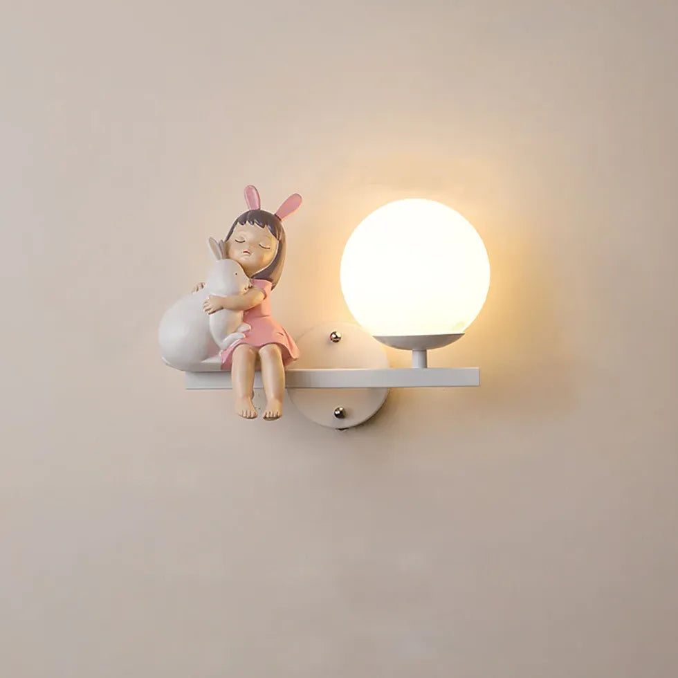 Muurlampje kinderkamer met roze meisje voor slaapkamer