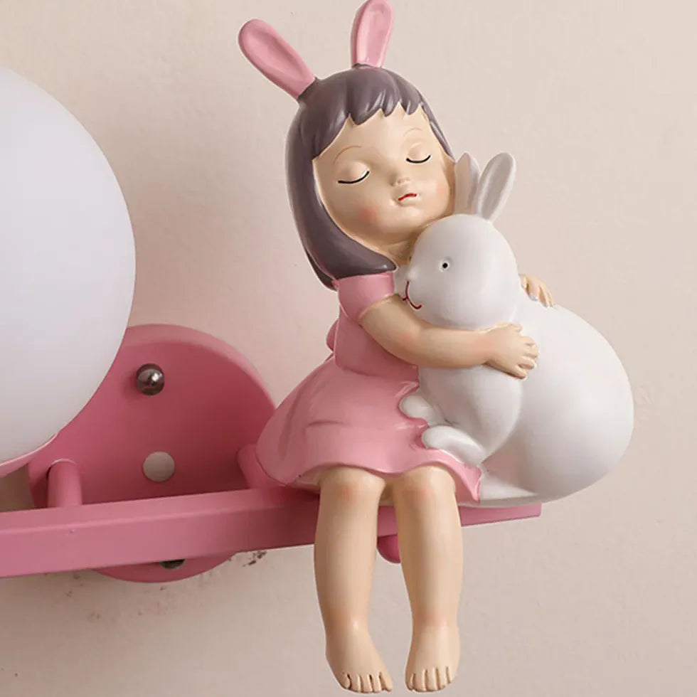 Muurlampje kinderkamer met roze meisje voor slaapkamer