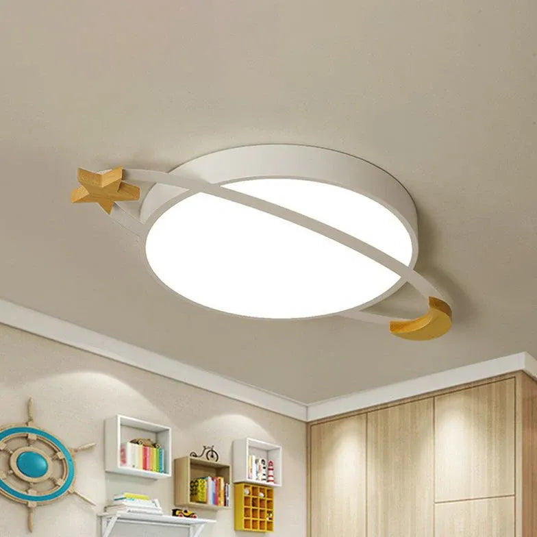 Slaapkamer witte planeten kinderplafondlamp