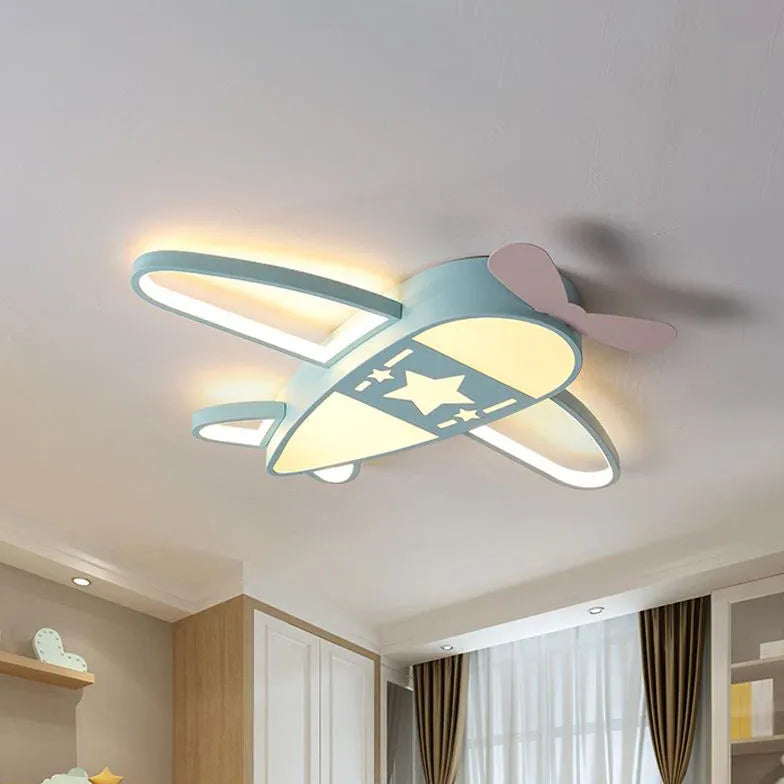 Slaapkamer vliegtuigventilator kinderplafondlamp