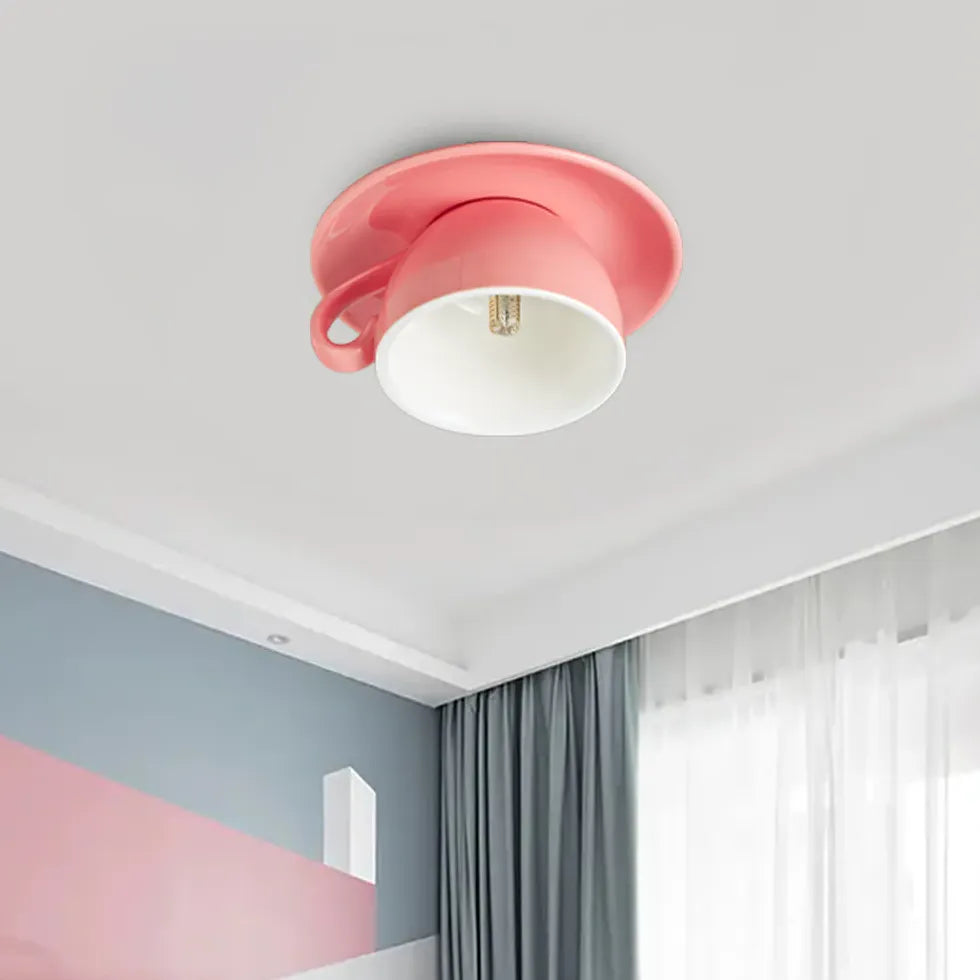 Slaapkamer blauwe koffiecup plafondlamp