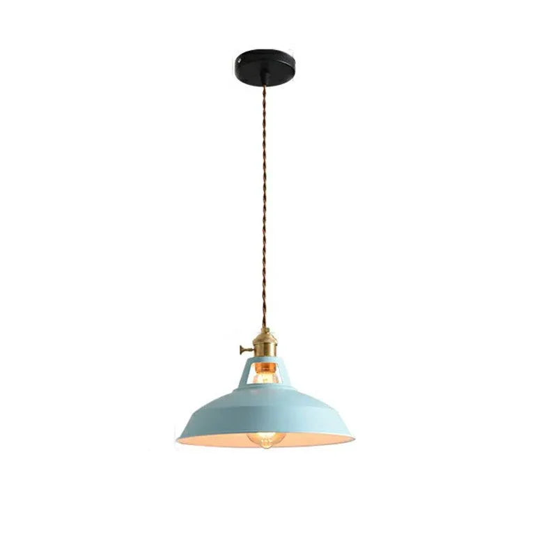 Hanglamp slaapkamer met kleurrijke metalen kap