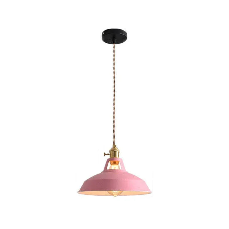 Hanglamp slaapkamer met kleurrijke metalen kap