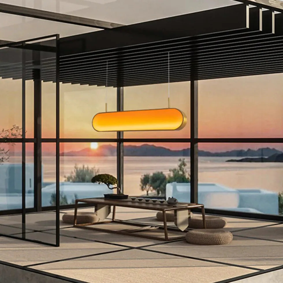 Hanglamp in keuken gouden ovale led