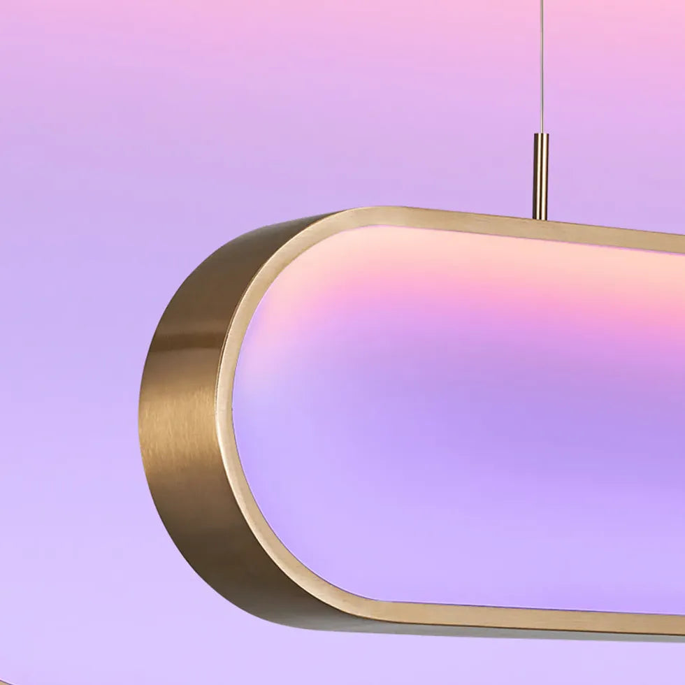 Hanglamp in keuken gouden ovale led