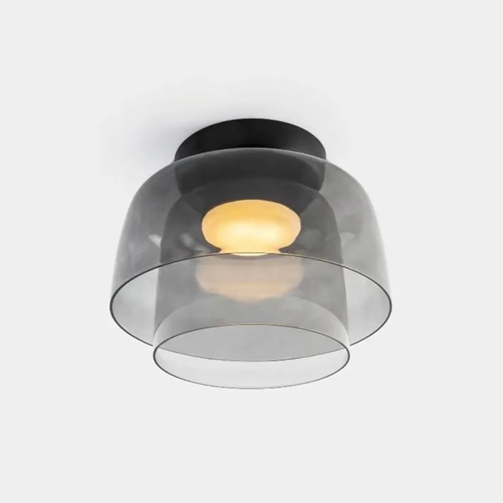 Glas groen met meerlaagse plafondlamp