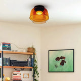 Glas groen met meerlaagse plafondlamp