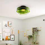 Glas groen met meerlaagse plafondlamp