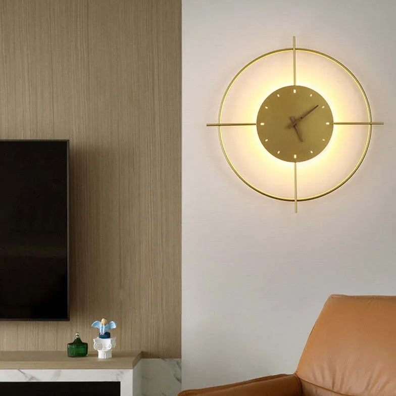 Wandlamp goud rond warm wit licht woonkamer