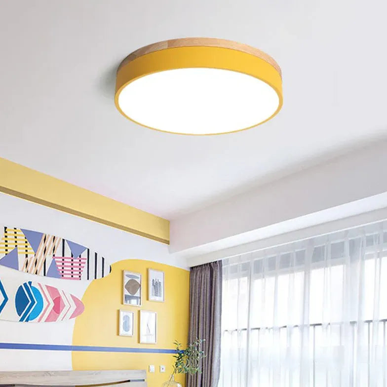 Led lamp slaapkamer in ronde grijze uitvoering
